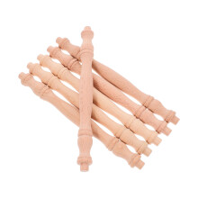 6Pcs Unfinished Wooden Baluster Spindles For Diy Woodworking Decor