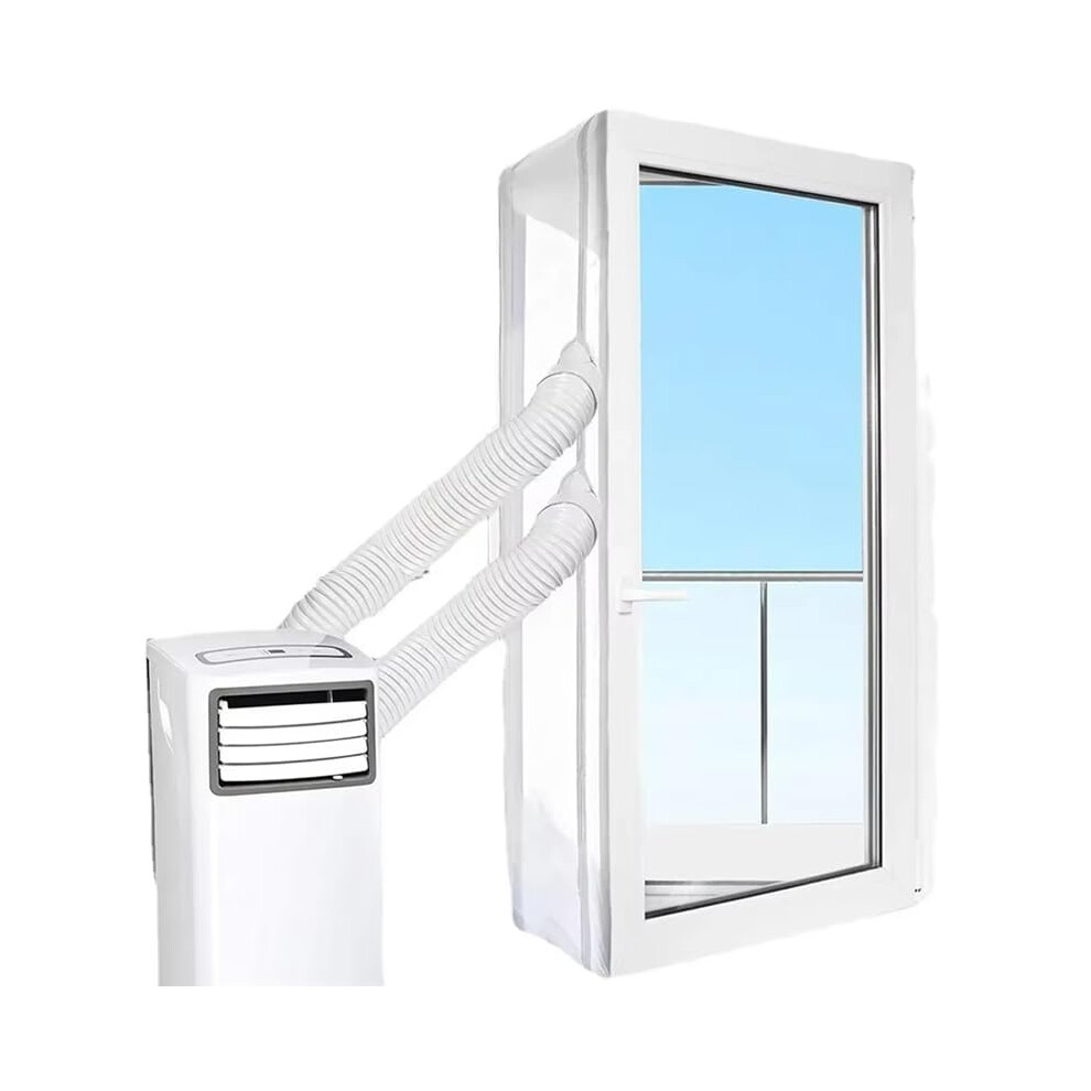 Airlock Window Seal For Portable Air Conditioner 300 Cm Flexible Cloth Sealing Plate With Zip And Adhesive White 9084446173260