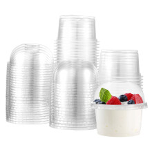 50Pcs Fruit Dessert With Lids 250Ml