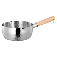 1Pc Stainless Steel Milk Pot With Wooden Handle Soup Stockpot