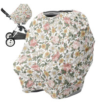 Car Seat Cover Breathable Nursing Cover For Privacy Breastfeeding, Stroller Canopy And Car Seat Cover, Vintage Flower Print