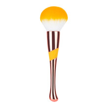 Golden Silicone Handle Cosmetic Brush for Loose Powder Makeup