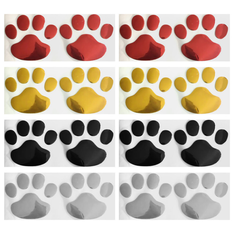 8 Pairs Dog Paw Car Stickers - Cute Footprint Decals For Vehicles 3321641614973