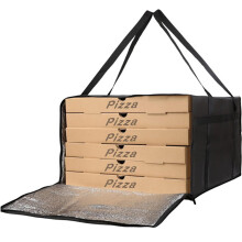 Insulated Bag Collapsible Large-Capacity Pizza Delivery Bag Portable Food Warmer With Zipper And Handle Non-Woven Fabric