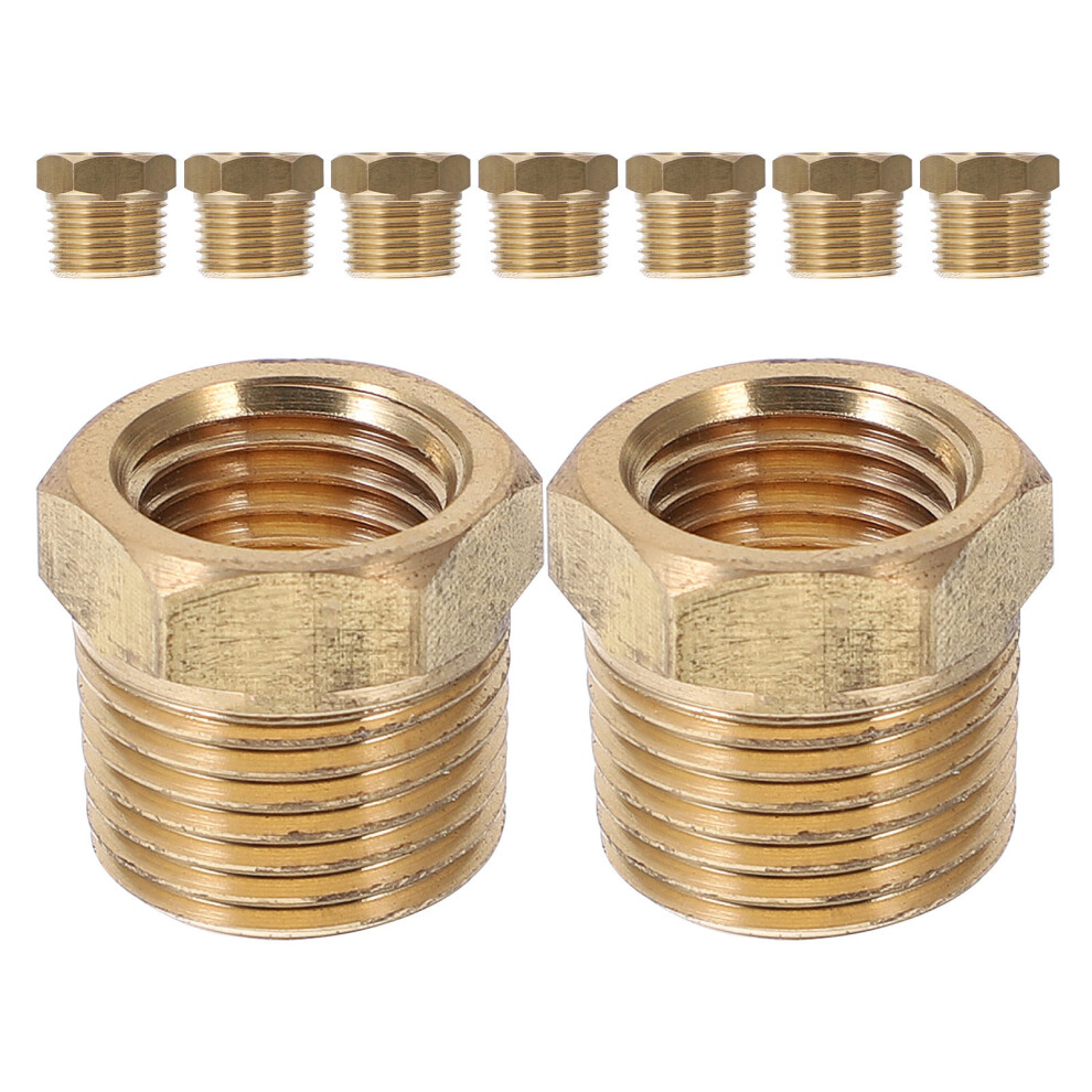 9Pcs Brass Reducer Hex Bushing 1/4 Inch Npt Male To 1/8 Female 3321641635572
