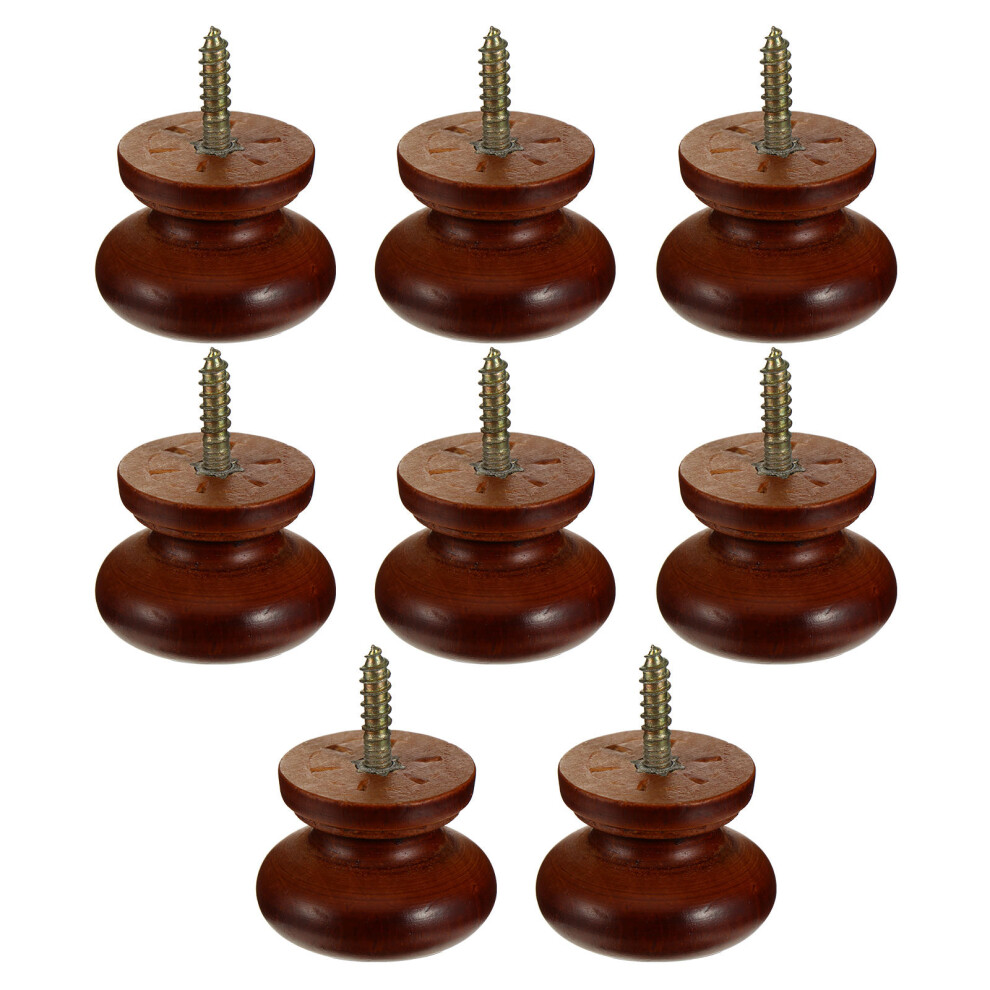 8Pcs Wood Door Knobs Durable Round Handle For Wardrobe Drawers 3314207588429