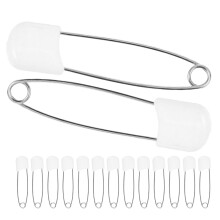 30Pcs White Baby Diaper Pins Zinc Alloy PP Safe Pins for Cloth Diapers