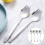4 Pcs 2-In-1 Dinner Fork Soup Spoon Stainless Steel 5