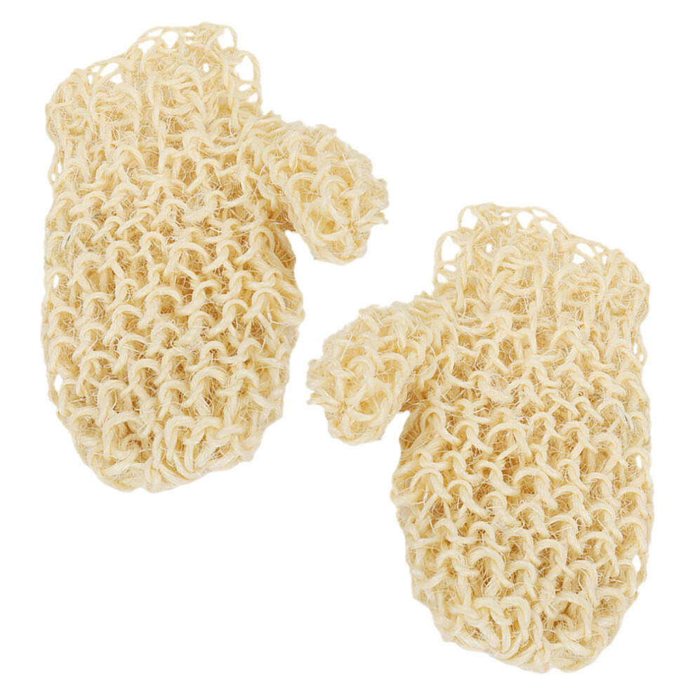 Inoomp One Pair Reusable Sisal Exfoliating Glove For Body Washing