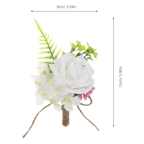 2Pcs Artificial Silk Rose Boutonniere Pin For Men 1