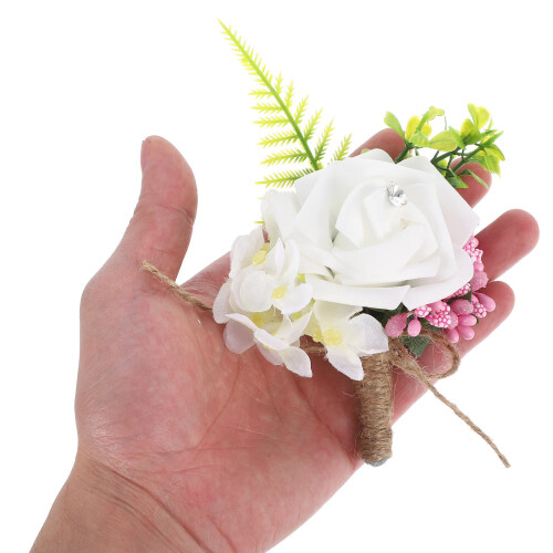 2Pcs Artificial Silk Rose Boutonniere Pin For Men 2
