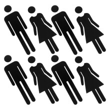 8pcs 3d acrylic unisex restroom signs for toilet door, self-adhesive