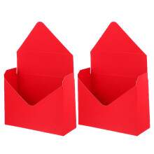 2Pcs Red Paperboard Bouquet Envelop Boxes Elegant Floral Storage