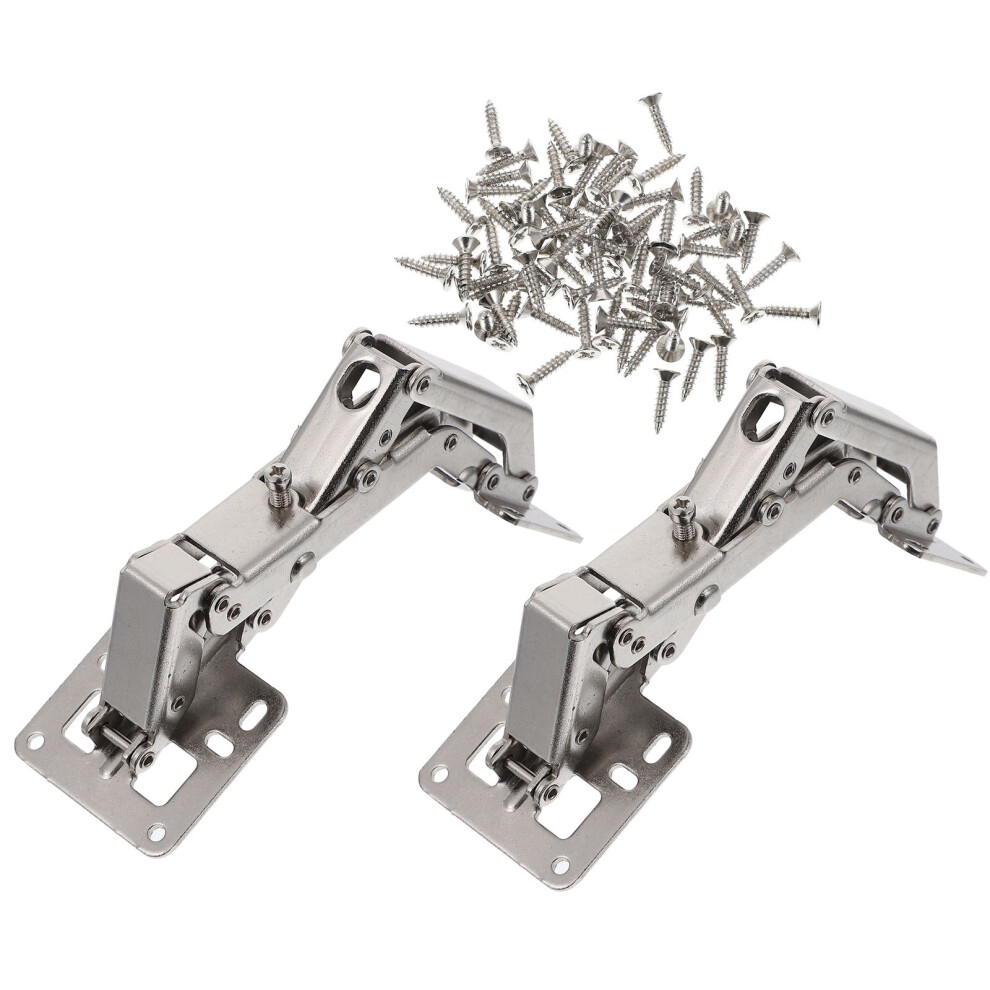 2 Pcs 170 Degree Frameless Concealed Hydraulic Cabinet Hinges 3321439609792