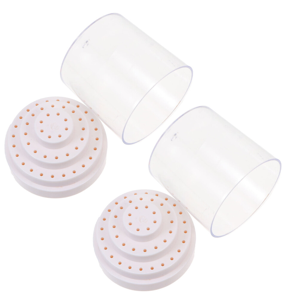 Villcase White 2Pcs Nail Drill Bits Organizer Plastic Storage Stand For Salon