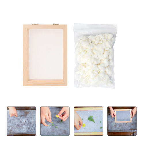 One Set Diy Paper Making Mold Frame With Dry Pulp 2