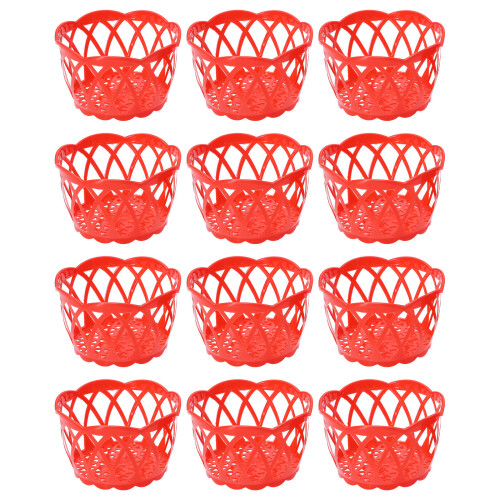 12Pcs Plastic Egg Packing Basket Fruit Storage Holder Hollow Design 1