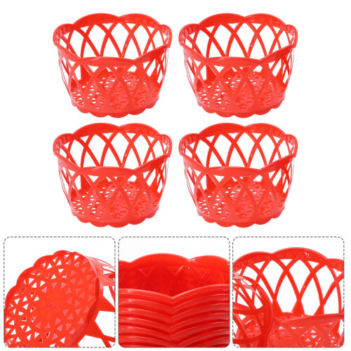 12Pcs Plastic Egg Packing Basket Fruit Storage Holder Hollow Design 2
