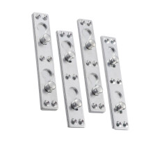 4Pcs Square Corner Round Nail Thickened Bed Hinge Connector Silver