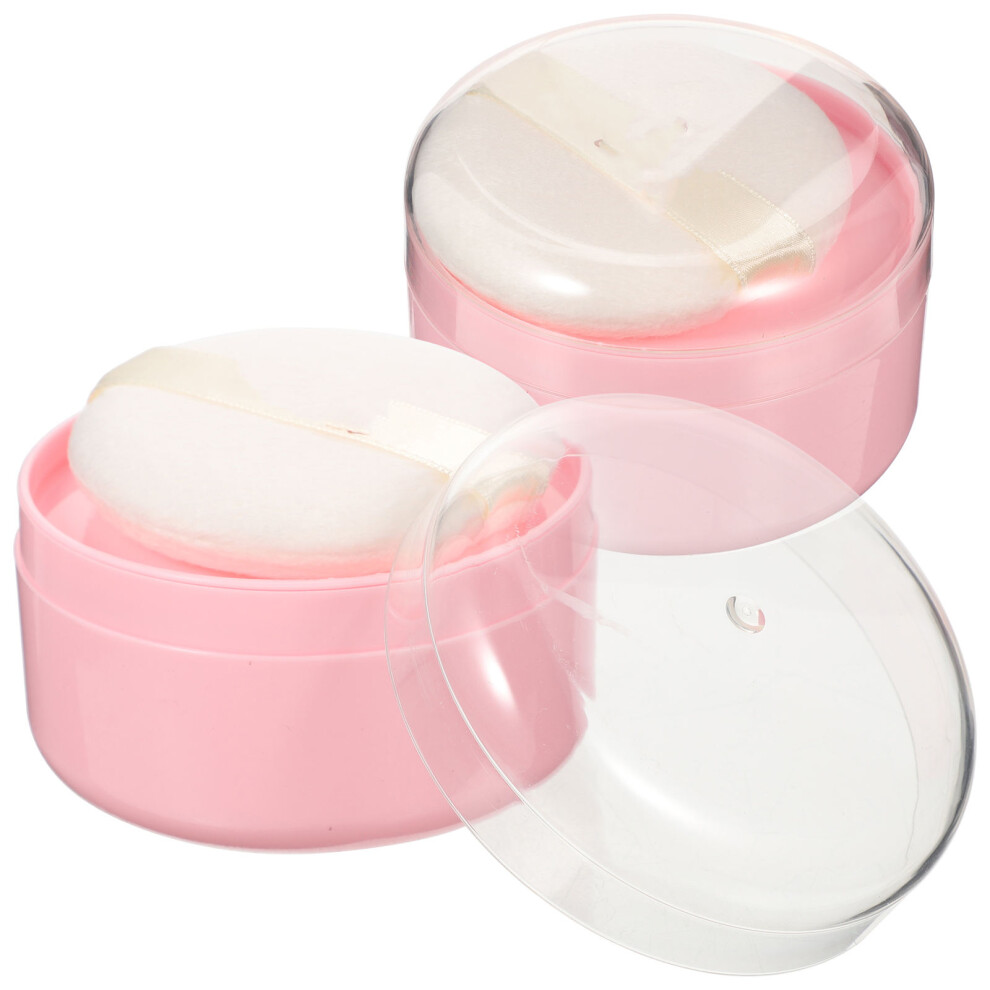 Villcase 2Pcs Body Powder Puff Boxes With Puff For Loose