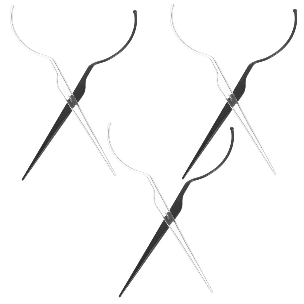 Ohphcall Black 6Pcs Transparent Fake Eyelash Display Rack Wearing Aid Tool