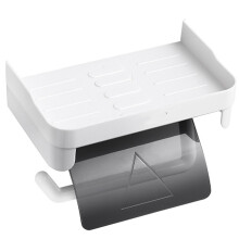 Roll Paper Holder Waterproof Wall Shelf Durable Bathroom Storage Grey