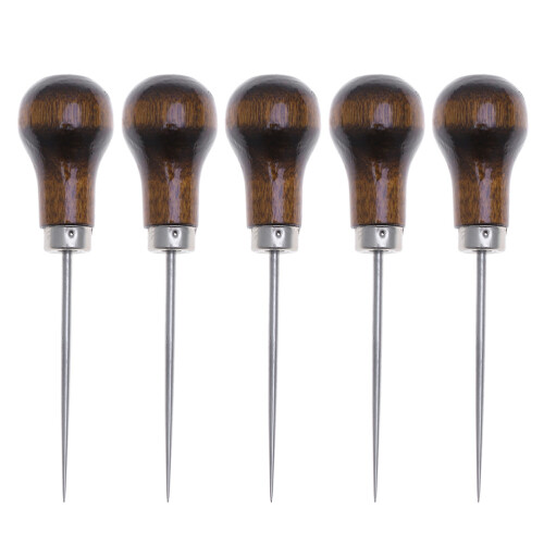 5Pcs Wooden Scratch Awls For Hand Sewing Craft Tools 1
