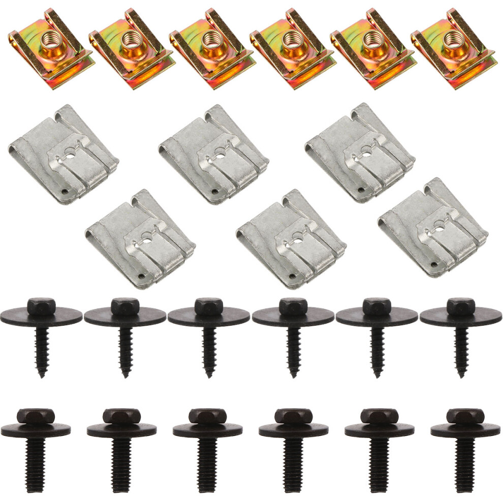 24Pcs Under Engine Cover Undertray Clips And Screws Random Color 3314207546405