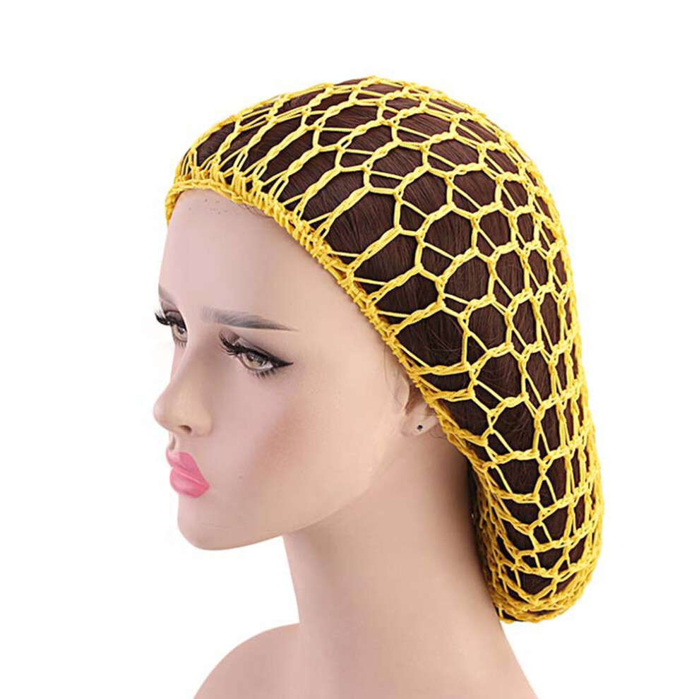 Vaguelly 2Pcs Handcraft Crochet Net Hat Long Sleeping Hair Protective