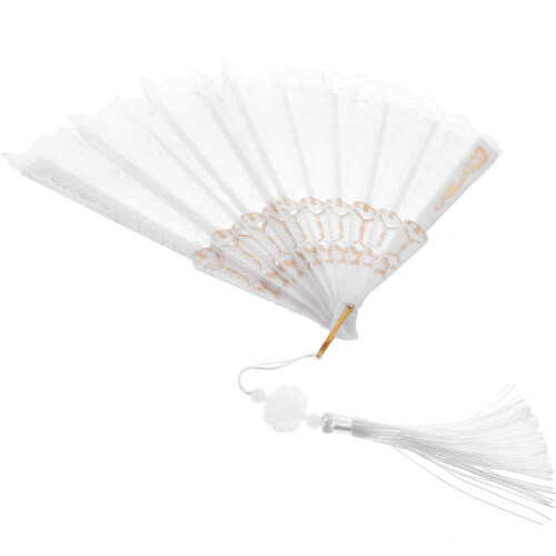lace folding fan with tassel for diy wall decoration