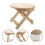 Wooden Small Footstool Anti Slip Folding Round Low Stool 2