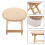 Wooden Small Footstool Anti Slip Folding Round Low Stool 4