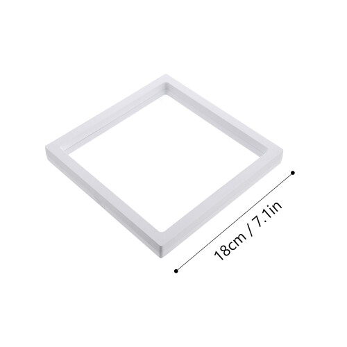 2Pcs 3D Floating Frame Display Holder Stands Clear Jewelry Box White 1