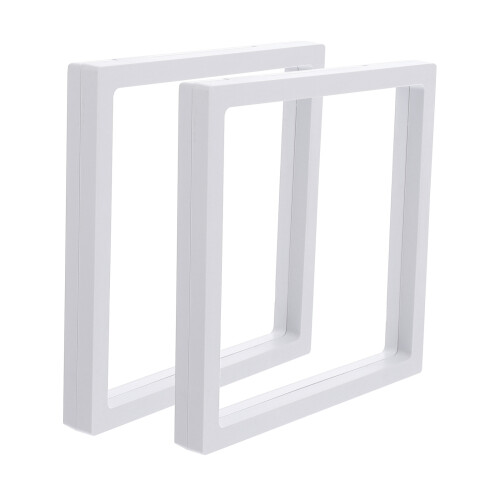 2Pcs 3D Floating Frame Display Holder Stands Clear Jewelry Box White