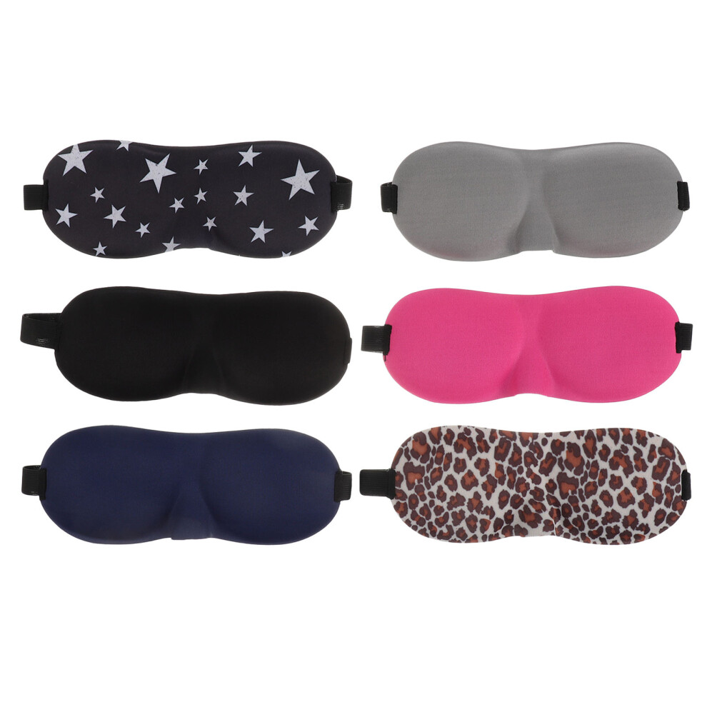 Vaguelly 6Pcs Sleeping Traveling Elastic Blindfolds Shading Eye Covers