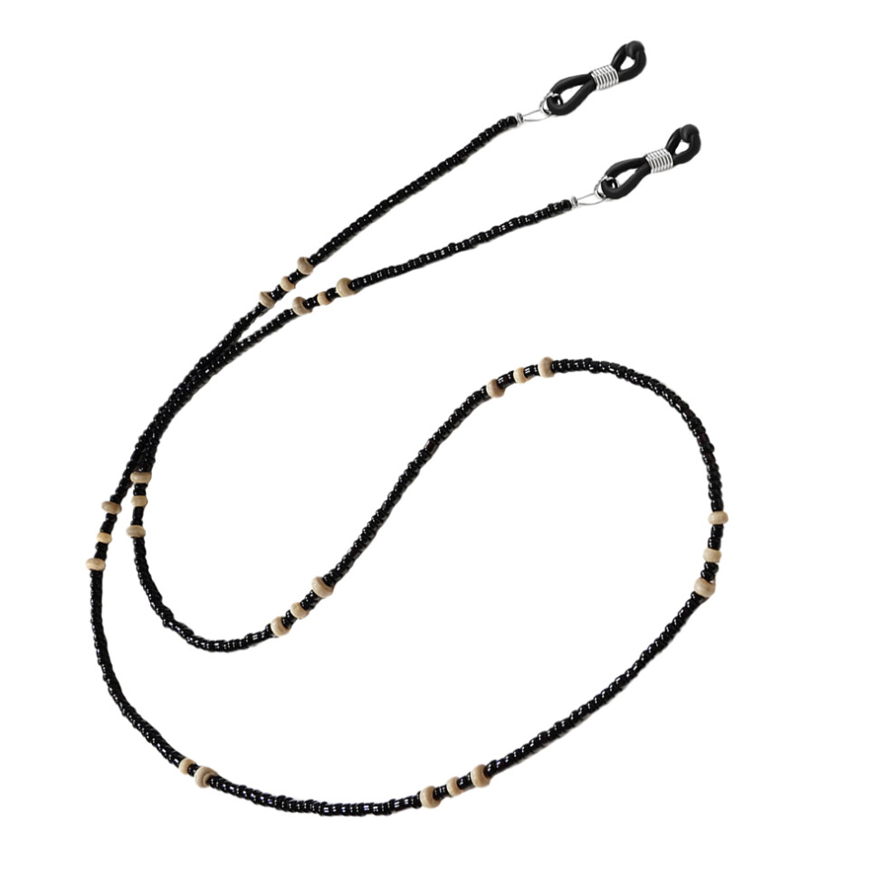 Happyyami Black 2Pcs Retro Glasses Chains Decorative Anti-Lost Hanging For Masks