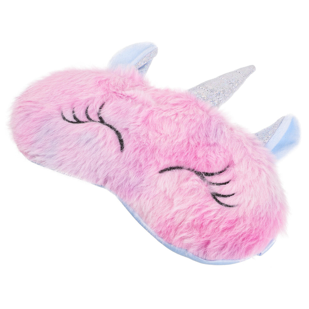 Happyyami Sky Blue Plush Patch Shading Cartoon Animal Sleeping Eye Mask