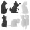Cat Shape Silicone Wine Markers 6pcs 9