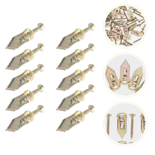 10 Pcs Drywall Anchors Self Tapping Screws For Plasterboard Fixing 2