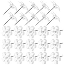 100Pcs Clear Whiteboard Tacks Push Pins For Bulletin Maps