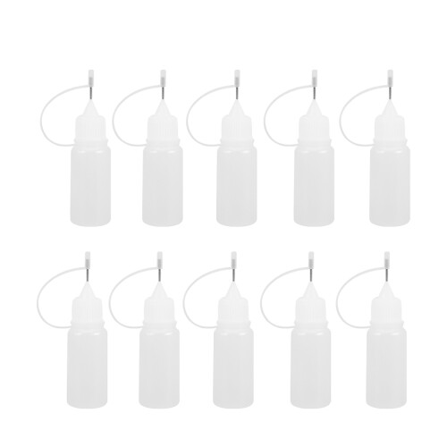 1 Set 20Pcs 10Ml Needle Tip Glue Bottle Applicator Diy Quilling Tool