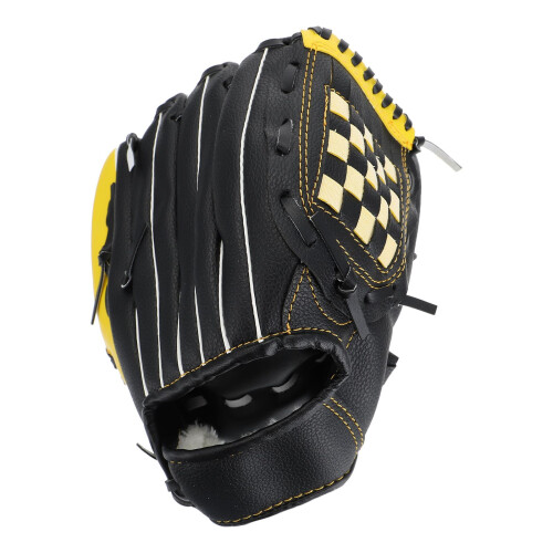 1Pc Baseball Glove Practical Softball Glove Durable Yellow Black 2