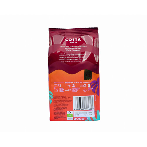 Costa Coffee Costa Amazonian Ground for Cafetiere & Filter, 5 x 200g 1