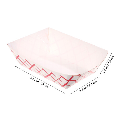 200Stk Papier Lebensmitteltabletts Kariert Halter 2
