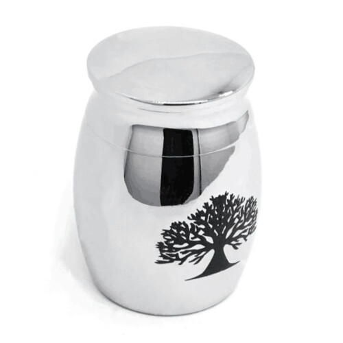 2 aschenbecher urne baum silber