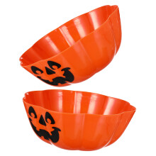 2 halloween-candykommen: kunststof schalen voor snoep en fruit