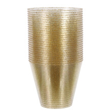 25 transparente 9 oz (266 ml) Einwegbecher mit Glitzer für Snacks