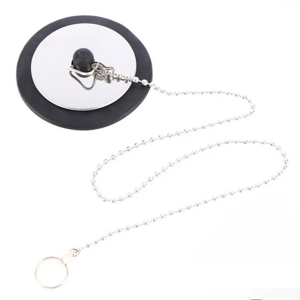 Universal Bath Plug With Chain - Rubber Drain Stopper For Bathroom And Kitchen Sinks Kitchen Plug Stainless Steel Chain 9016109172990