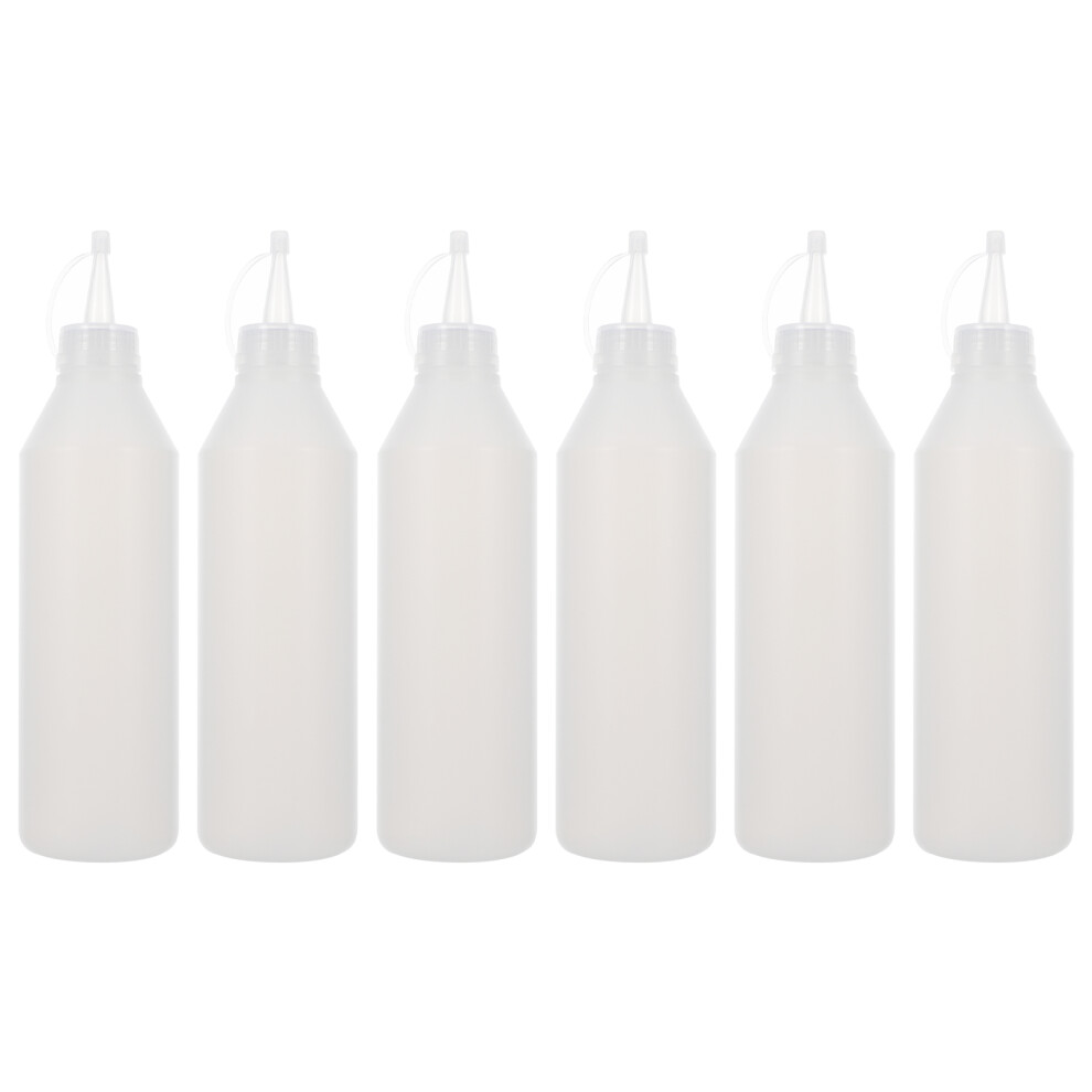 Inoomp 6Pcs 500Ml Tip Glue Bottles Plastic Precision Applicator White