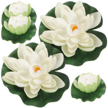 5pcs Fashion And Creative Artificial Pond Plants Lotus Lilies (White)